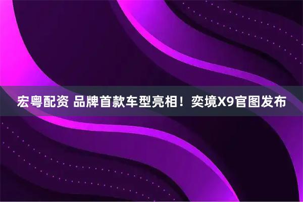 宏粤配资 品牌首款车型亮相!奕境X9官图发布