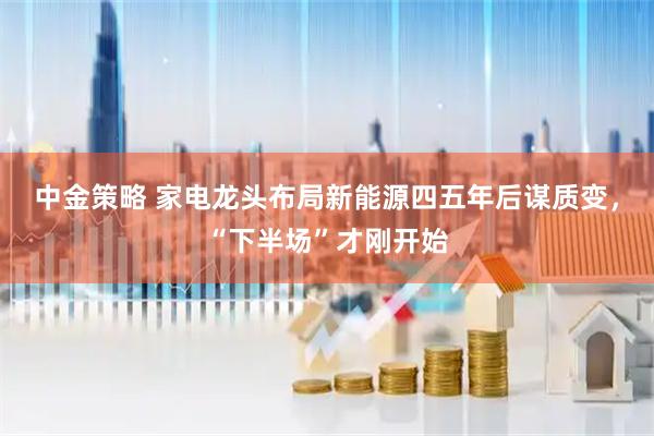 中金策略 家电龙头布局新能源四五年后谋质变，“下半场”才刚开始