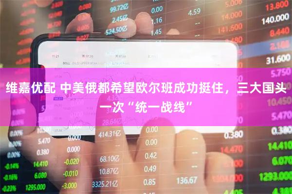 维嘉优配 中美俄都希望欧尔班成功挺住，三大国头一次“统一战线”