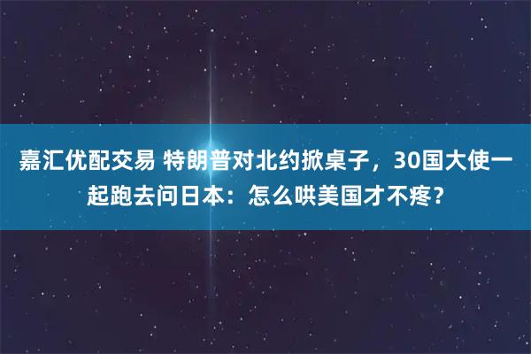 嘉汇优配交易 特朗普对北约掀桌子，30国大使一起跑去问日本：怎么哄美国才不疼？