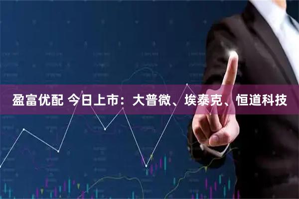 盈富优配 今日上市：大普微、埃泰克、恒道科技