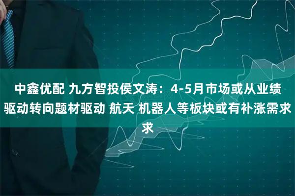 中鑫优配 九方智投侯文涛：4-5月市场或从业绩驱动转向题材驱动 航天 机器人等板块或有补涨需求